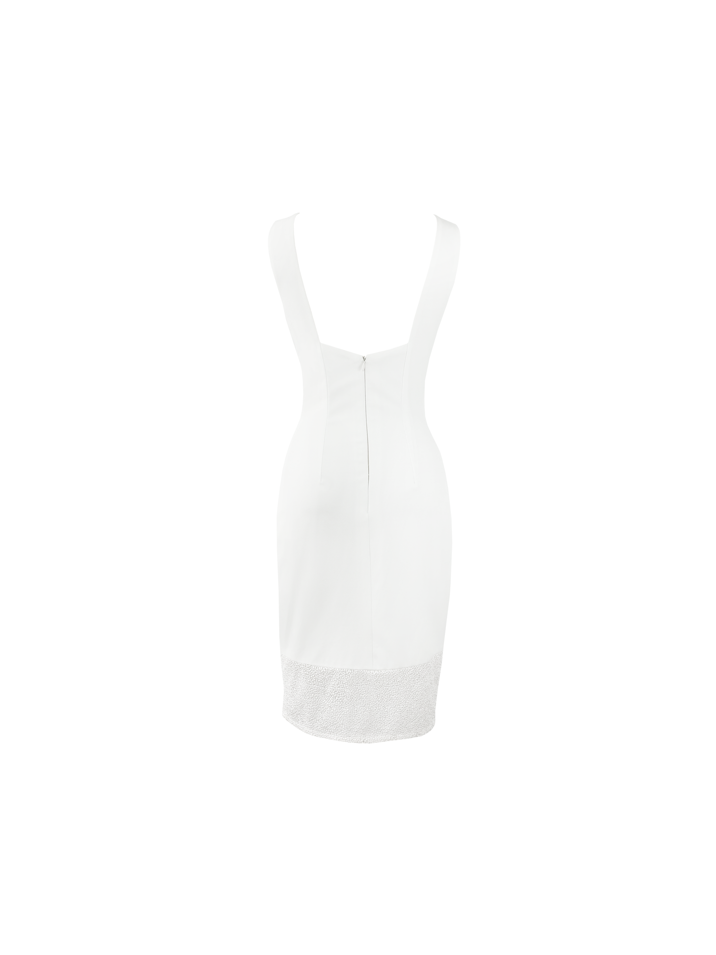 Zoey lace panelled white shift dress