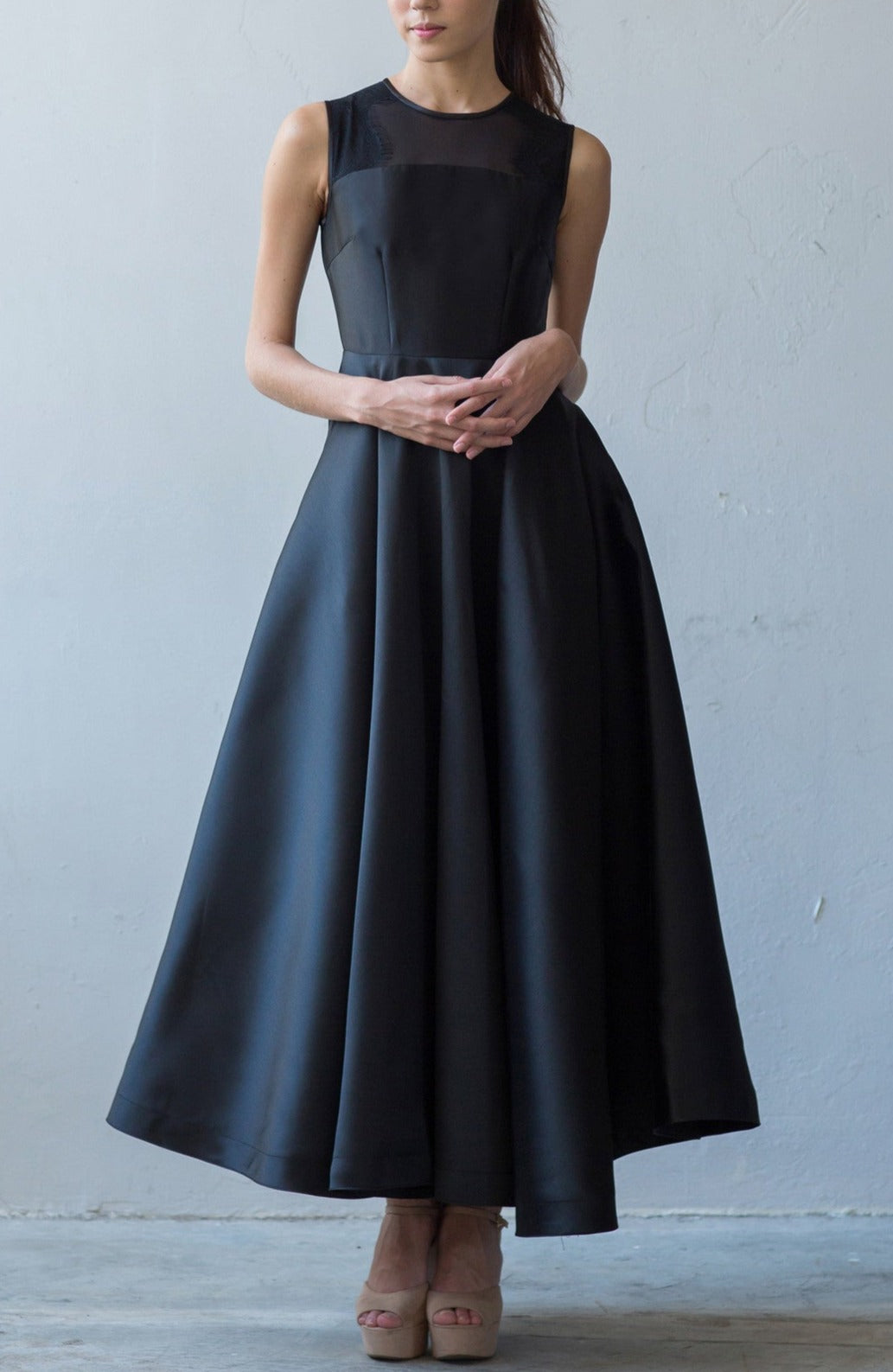 Mila A-line gown in black