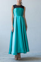 Mila A-line gown in aqua