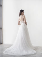 French corded lace gown with dreamy tulle skirt