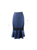 Chloe skirt with see through panel in navy