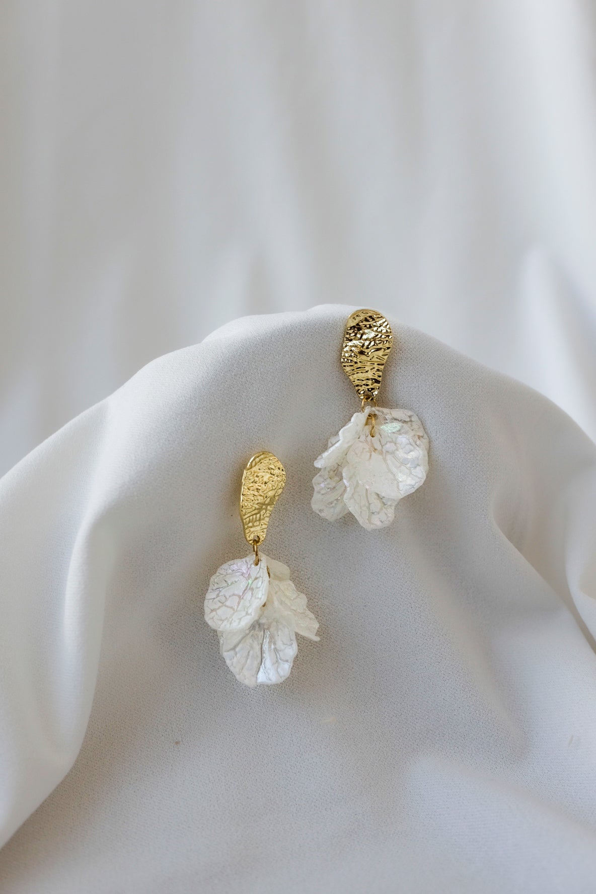 Pearly Flower Petals with Gold Abstact