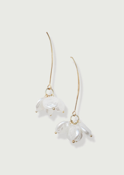 Pearly Drop Petals Earring