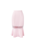 Chloe skirt with see through panel in blush