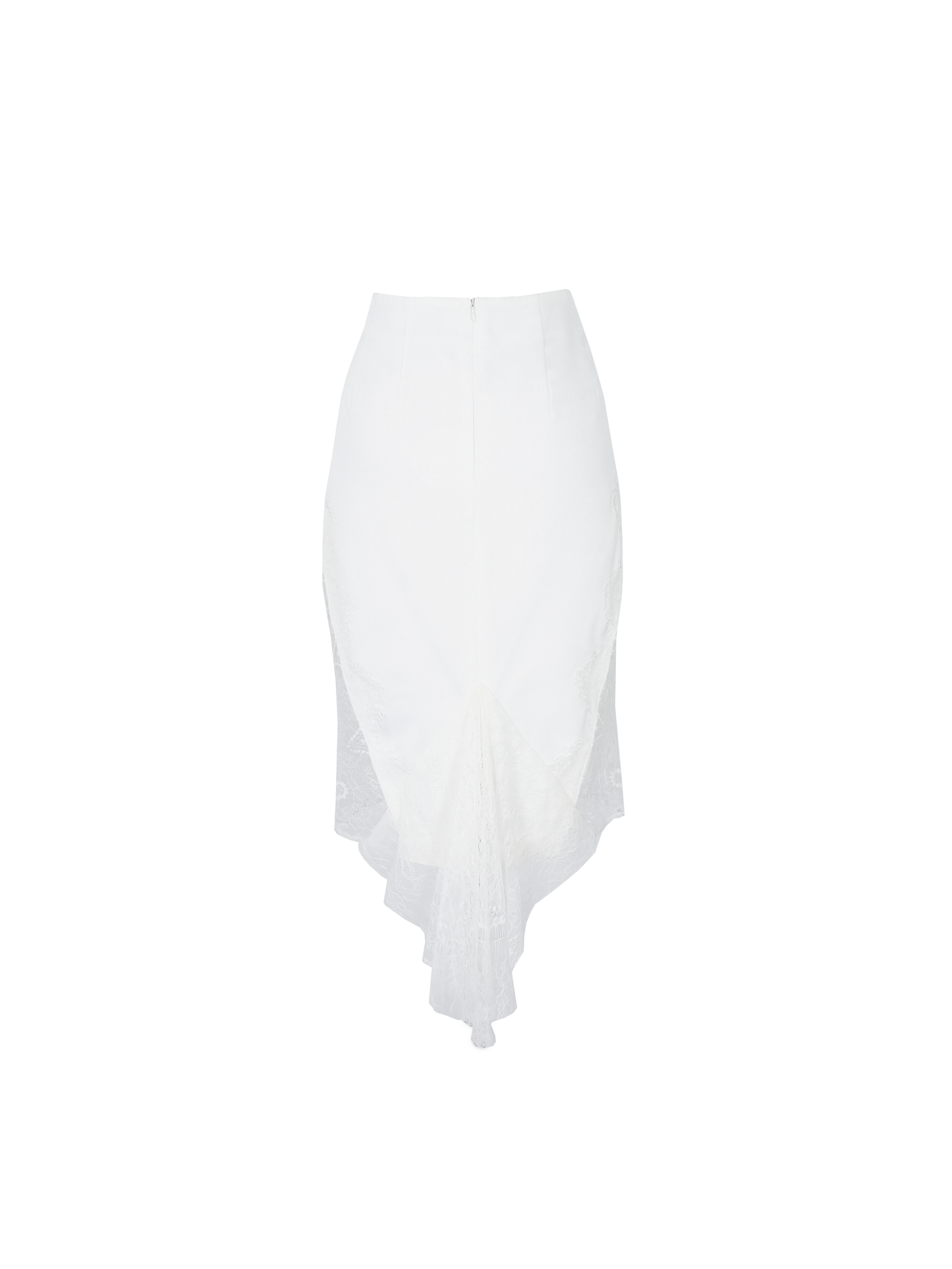 Leah fitted skirt with lace drape in cream