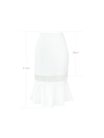 Chloe skirt with see through panel in white